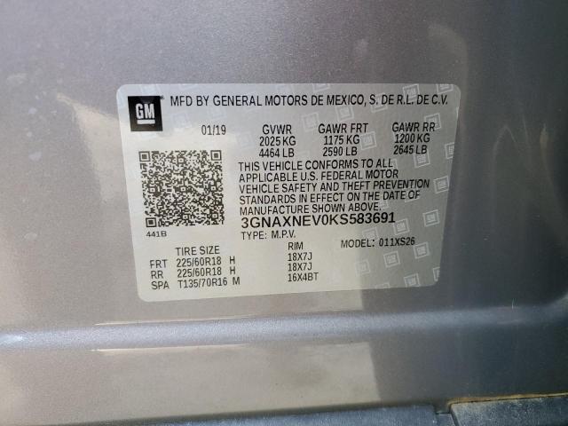 3GNAXNEV0KS583691 - 2019 CHEVROLET EQUINOX PREMIER GRAY photo 13