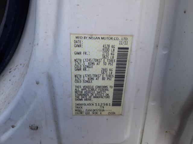 1N6BF0LX0CN112561 - 2012 NISSAN NV 2500 WHITE photo 13