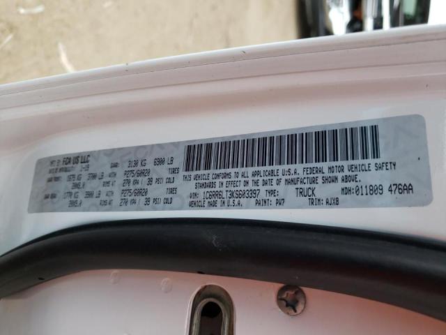 1C6RR6LT3KS603397 - 2019 RAM 1500 CLASS SLT თეთრი ფოტო 13