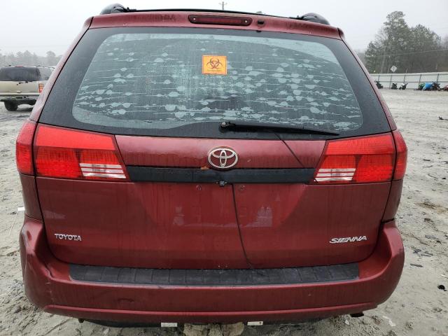 5TDZA23C84S131220 - 2004 TOYOTA SIENNA CE BURGUNDY photo 6