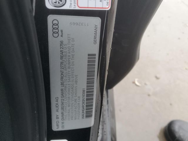 WAUHGAFC8GN163981 - 2016 AUDI A6 PRESTIGE შავი ფოტო 12