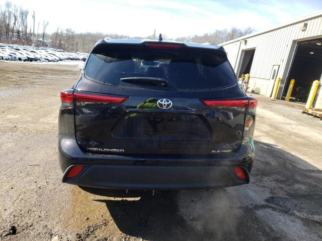 5TDGZRBH3NS187749 - 2022 TOYOTA HIGHLANDER XLE BLACK photo 6