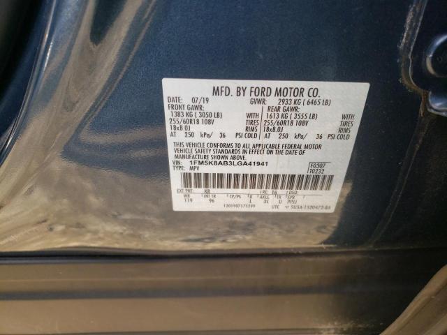 1FM5K8AB3LGA41941 - 2020 FORD EXPLORER POLICE INTERCEPTOR BLACK photo 13