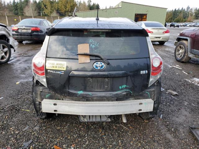 JTDKDTB36C1504055 - 2012 TOYOTA PRIUS C BLACK photo 6