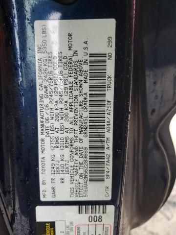 5TEUU42N56Z283669 - 2006 TOYOTA TACOMA ACCESS CAB ლურჯი ფოტო 12