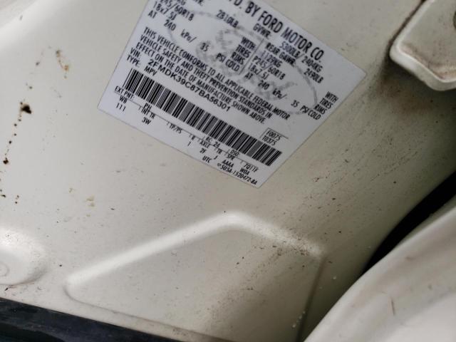 2FMDK39C87BA56301 - 2007 FORD EDGE SEL PLUS WHITE photo 12