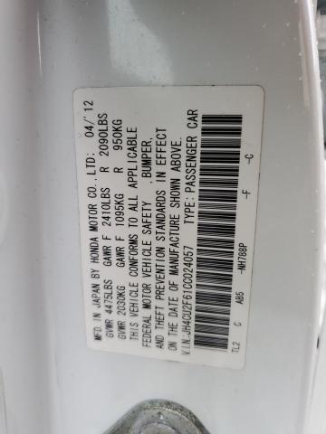 JH4CU2F61CC024057 - 2012 ACURA TSX TECH WHITE photo 12