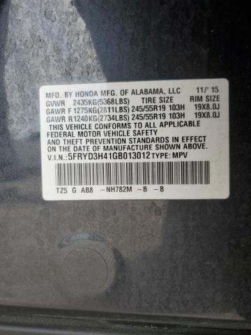 5FRYD3H41GB013012 - 2016 ACURA MDX TECHNOLOGY GRAY photo 13