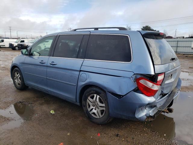 5FNRL38477B099760 - 2007 HONDA ODYSSEY EX BLUE photo 2