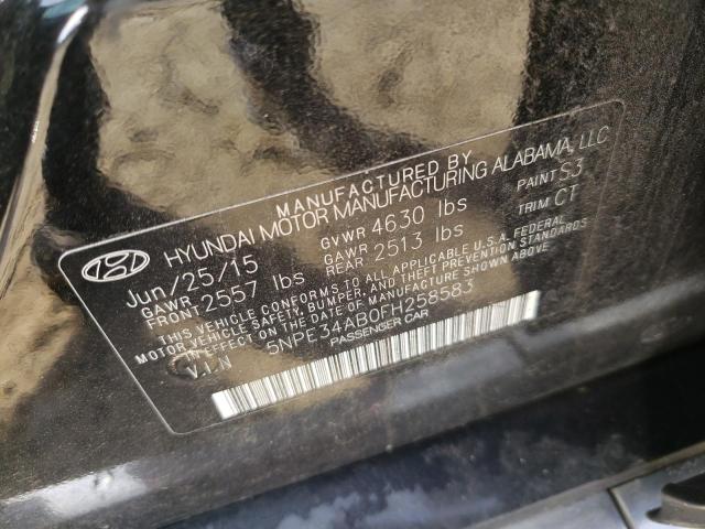 5NPE34AB0FH258583 - 2015 HYUNDAI SONATA SPORT BLACK photo 13