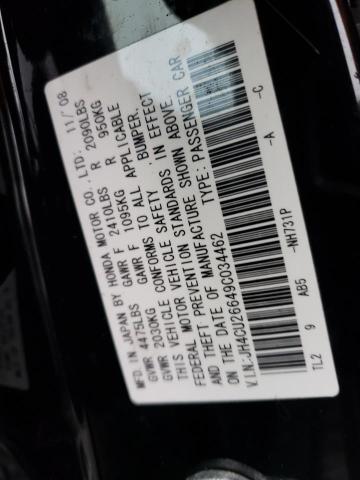 JH4CU26649C034462 - 2009 ACURA TSX BLACK photo 12