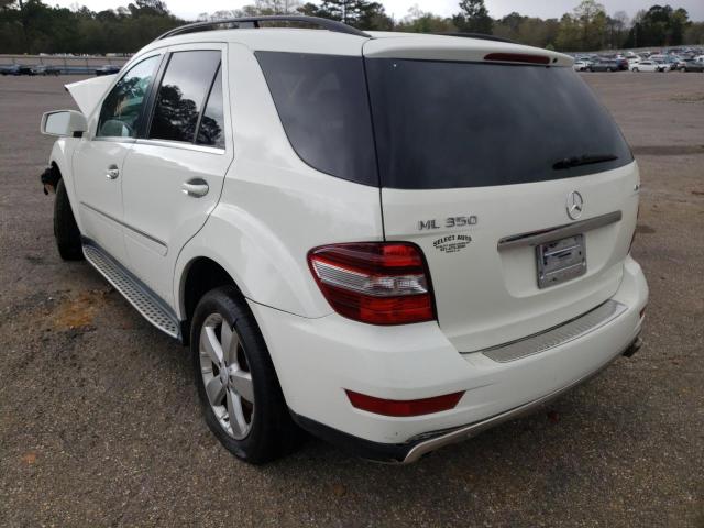 4JGBB8GB6BA735048 - 2011 MERCEDES-BENZ ML 350 4MATIC WHITE photo 3