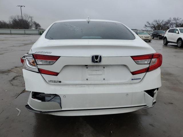 1HGCV3F57NA016069 - 2022 HONDA ACCORD HYBRID EXL WHITE photo 6