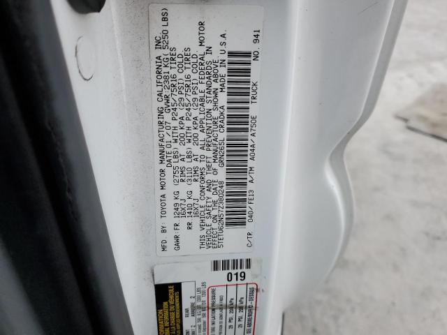 5TETU62N57Z380248 - 2007 TOYOTA TACOMA PRERUNNER ACCESS CAB WHITE photo 13