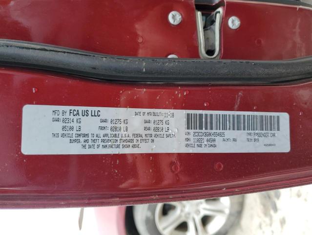 2C3CDXBG0KH554825 - 2019 DODGE CHARGER SXT BURGUNDY photo 13