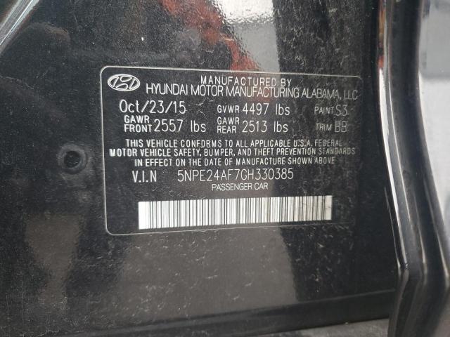 5NPE24AF7GH330385 - 2016 HYUNDAI SONATA SE BLACK photo 12