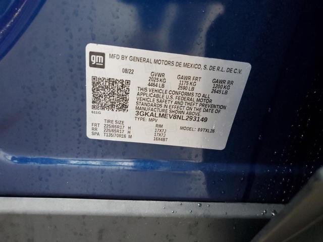 3GKALMEV8NL293149 - 2022 GMC TERRAIN SLE BLUE photo 13