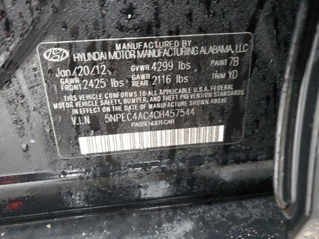 5NPEC4AC4CH457544 - 2012 HYUNDAI SONATA SE BLACK photo 12