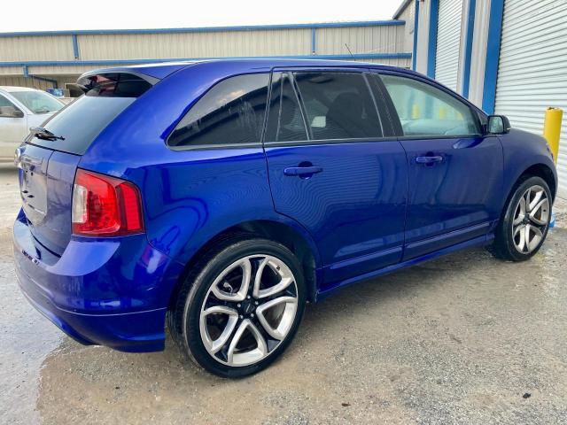 2FMDK3AK6DBB26134 - 2013 FORD EDGE SPORT BLUE photo 3