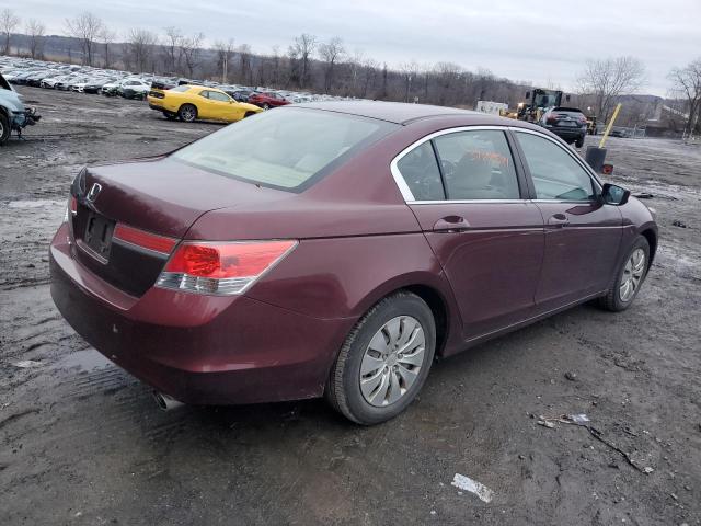 1HGCP2F37BA146142 - 2011 HONDA ACCORD LX MAROON photo 3