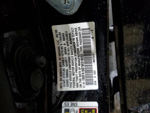 19XFA16979E019233 - 2009 HONDA CIVIC EXL შავი ფოტო 13