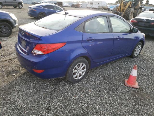 KMHCT4AE8DU414028 - 2013 HYUNDAI ACCENT GLS BLUE photo 3