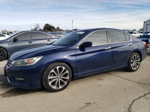 1HGCR2F58FA010555 - 2015 HONDA ACCORD SPORT BLUE photo 1