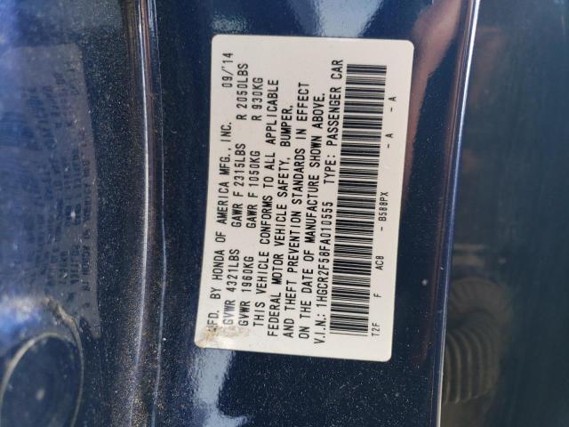 1HGCR2F58FA010555 - 2015 HONDA ACCORD SPORT BLUE photo 12