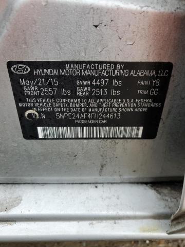 5NPE24AF4FH244613 - 2015 HYUNDAI SONATA SE SILVER photo 12