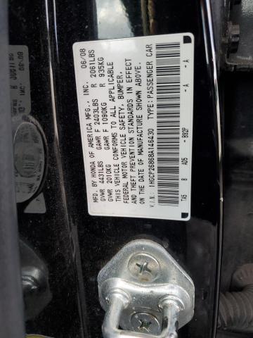 1HGCP26868A146430 - 2008 HONDA ACCORD EXL BLACK photo 12