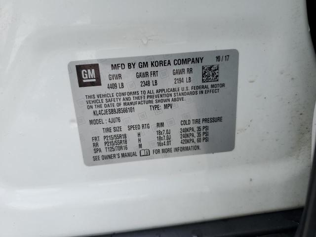 KL4CJESB9JB566101 - 2018 BUICK ENCORE PREFERRED WHITE photo 14