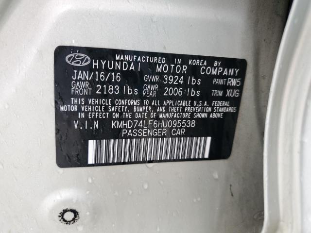 KMHD74LF6HU095538 - 2017 HYUNDAI ELANTRA SE CREAM photo 12