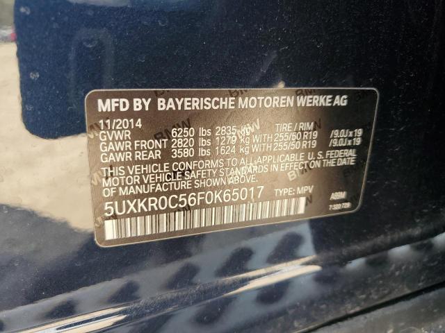 5UXKR0C56F0K65017 - 2015 BMW X5 XDRIVE35I BLUE photo 14