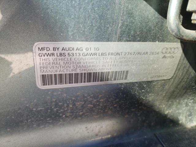 WAUKGBFB4AN053259 - 2010 AUDI A6 PRESTIGE ნაცრისფერი ფოტო 12