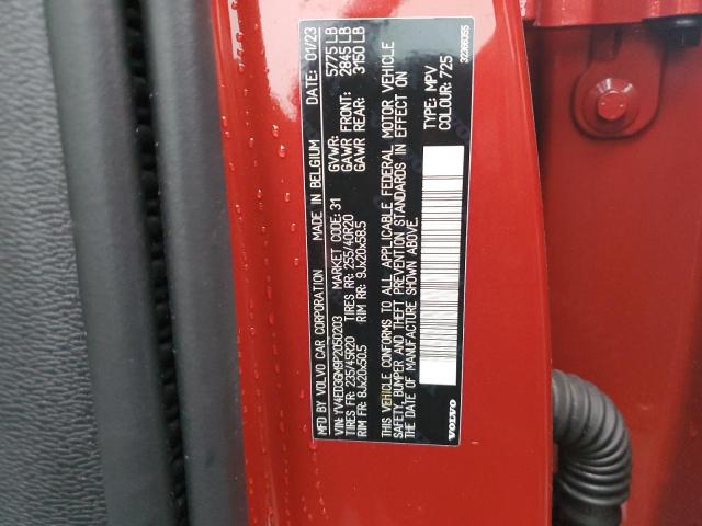 YV4ED3GM9P2050203 - 2023 VOLVO C40 RECHARGE ULTIMATE RED photo 13