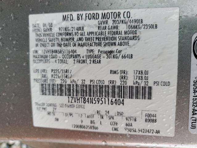 1ZVHT84N595116404 - 2009 FORD MUSTANG GRAY photo 13