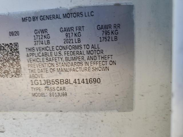 1G1JB5SB8L4141690 - 2020 CHEVROLET SONIC LS 白色 照片 13