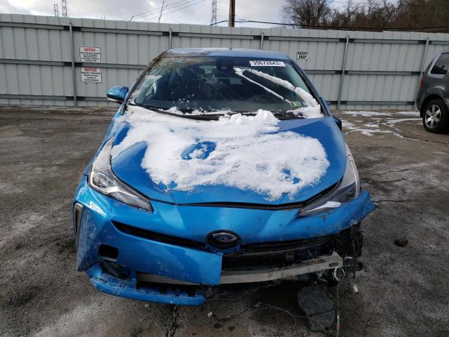 JTDL9MFU8M3029397 - 2021 TOYOTA PRIUS LE BLUE photo 5