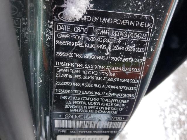 SALME1D41BA332766 - 2011 LAND ROVER RANGE ROVE HSE GREEN photo 13