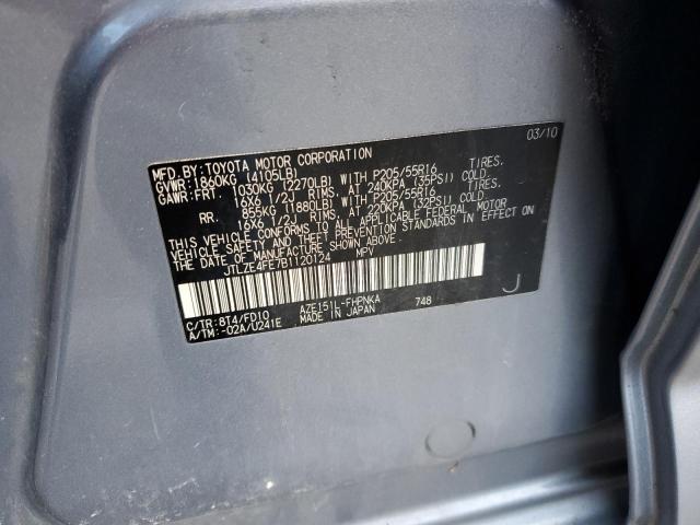 JTLZE4FE7B1120124 - 2011 TOYOTA SCION XB Silber Foto 12