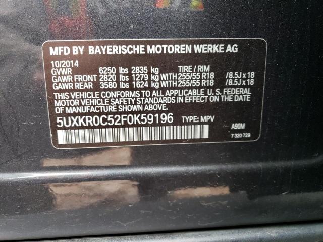 5UXKR0C52F0K59196 - 2015 BMW X5 XDRIVE35I GRAY photo 13