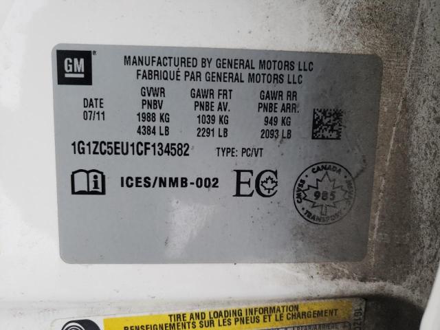 1G1ZC5EU1CF134582 - 2012 CHEVROLET MALIBU 1LT კრემისფერი ფოტო 12