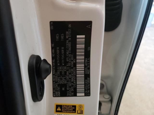 5TDJKRFH7FS089376 - 2015 TOYOTA HIGHLANDER XLE 白色 照片 14