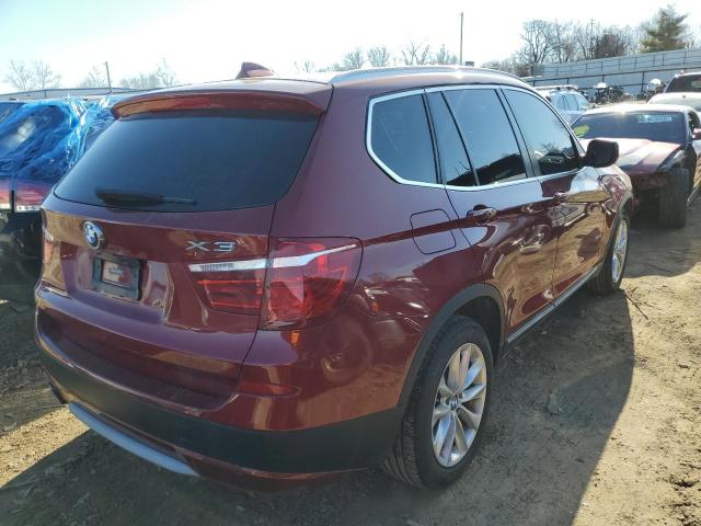 5UXWX9C56E0D24032 - 2014 BMW X3 XDRIVE28I BURGUNDY photo 3