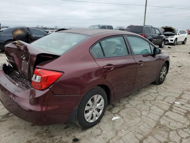 19XFB2F50CE095061 - 2012 HONDA CIVIC LX BURGUNDY photo 3