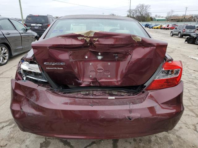 19XFB2F50CE095061 - 2012 HONDA CIVIC LX BURGUNDY photo 6