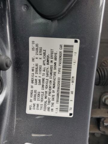 19UUA86259A026933 - 2009 ACURA TL GRAY photo 12