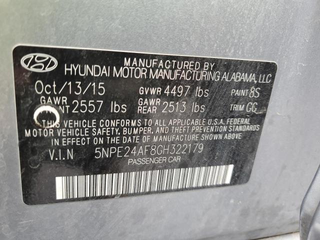 5NPE24AF8GH322179 - 2016 HYUNDAI SONATA SE SILVER photo 12