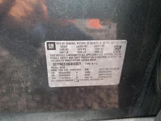 3GYFNCE38GS553671 - 2016 CADILLAC SRX PERFORMANCE COLLECTION გრაფიტი ფოტო 13