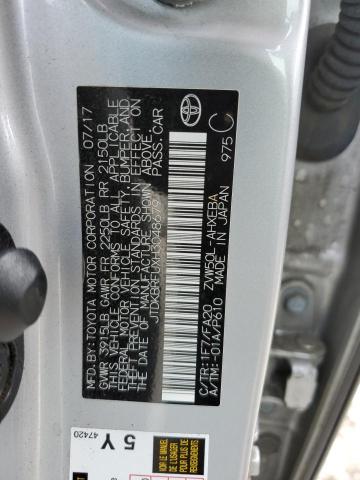 JTDKBRFUXH3048679 - 2017 TOYOTA PRIUS SILVER photo 12